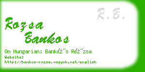 rozsa bankos business card